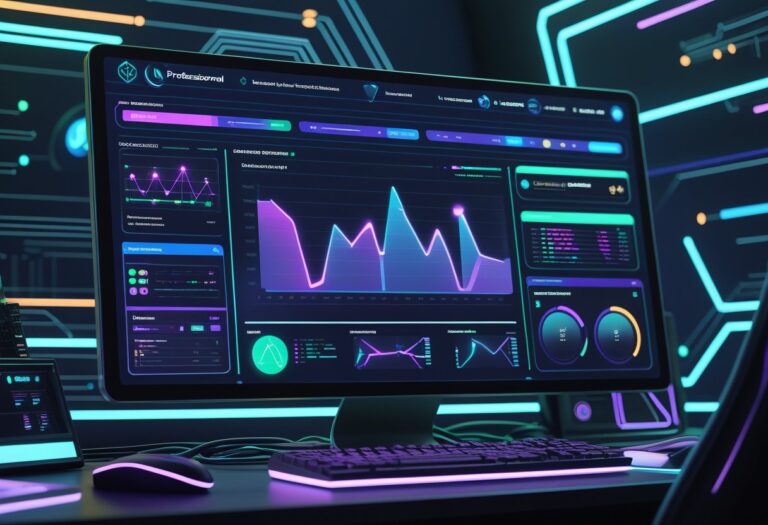 게이밍 전용 API 기반의 Delta Six 상품 등록 시스템의 첨단 사용자 인터페이스가 보이는 장면